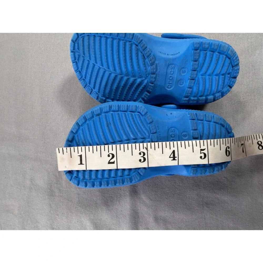 Crocs Iconic Comfort Blue Classic Clog Kids Size 8 Has Wear